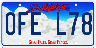 SD license plate 0FEL78