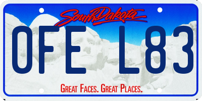 SD license plate 0FEL83