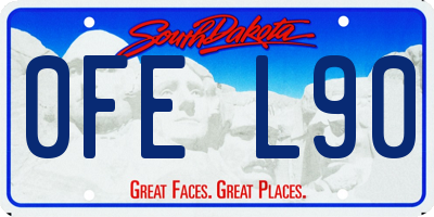 SD license plate 0FEL90