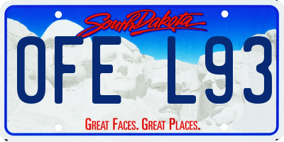 SD license plate 0FEL93