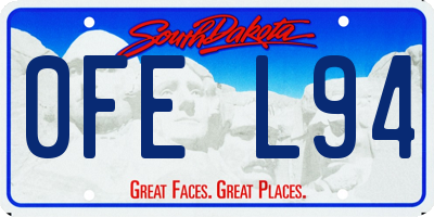 SD license plate 0FEL94