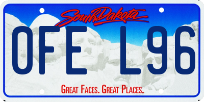 SD license plate 0FEL96