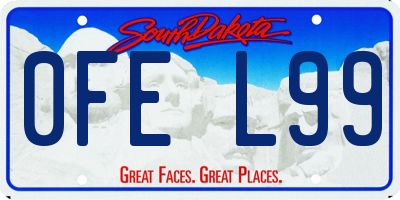 SD license plate 0FEL99