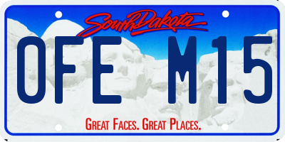 SD license plate 0FEM15