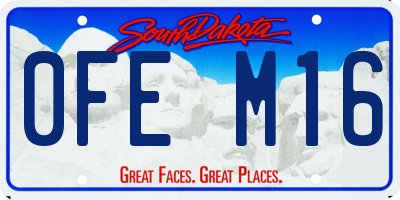 SD license plate 0FEM16