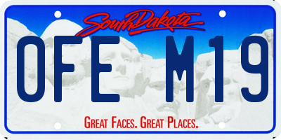 SD license plate 0FEM19