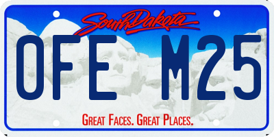 SD license plate 0FEM25
