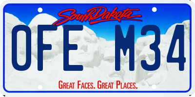 SD license plate 0FEM34