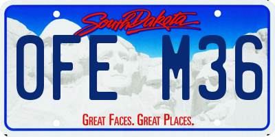 SD license plate 0FEM36