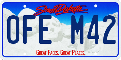 SD license plate 0FEM42