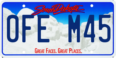 SD license plate 0FEM45