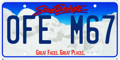 SD license plate 0FEM67
