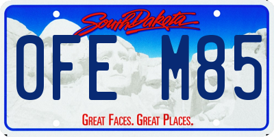 SD license plate 0FEM85