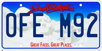 SD license plate 0FEM92