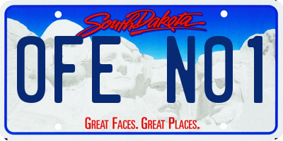 SD license plate 0FEN01