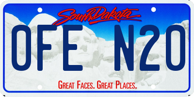 SD license plate 0FEN20