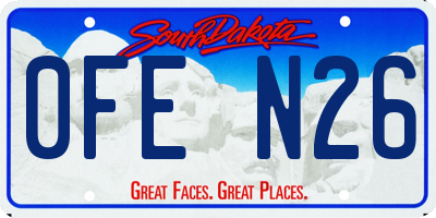 SD license plate 0FEN26
