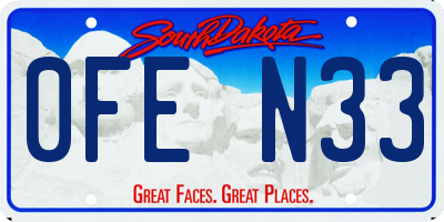 SD license plate 0FEN33