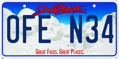 SD license plate 0FEN34