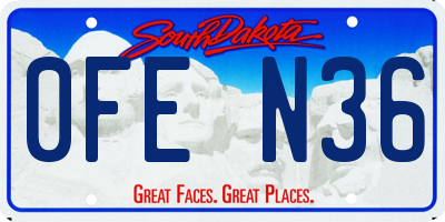 SD license plate 0FEN36