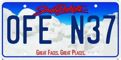 SD license plate 0FEN37