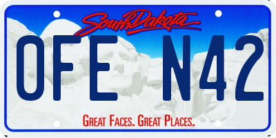 SD license plate 0FEN42