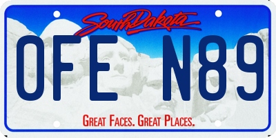SD license plate 0FEN89