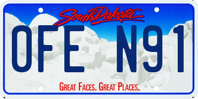 SD license plate 0FEN91