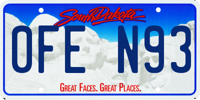 SD license plate 0FEN93