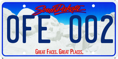 SD license plate 0FEO02