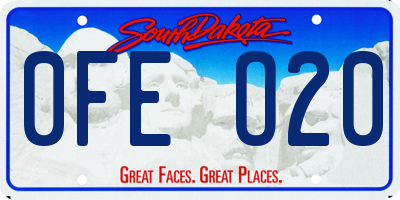 SD license plate 0FEO20
