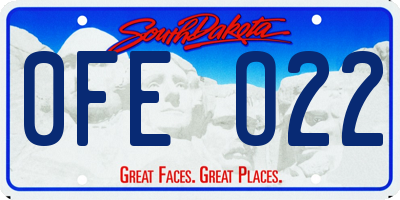 SD license plate 0FEO22