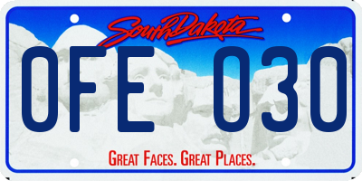 SD license plate 0FEO30