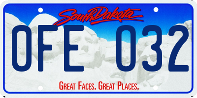 SD license plate 0FEO32