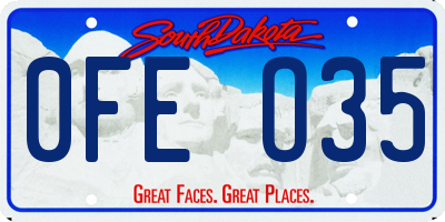 SD license plate 0FEO35