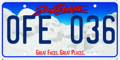 SD license plate 0FEO36