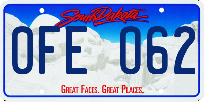 SD license plate 0FEO62