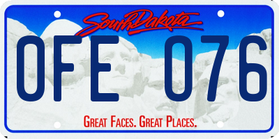 SD license plate 0FEO76