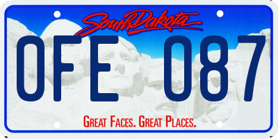 SD license plate 0FEO87