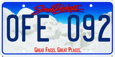 SD license plate 0FEO92