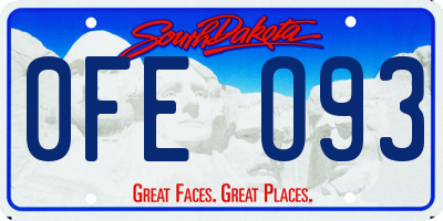 SD license plate 0FEO93