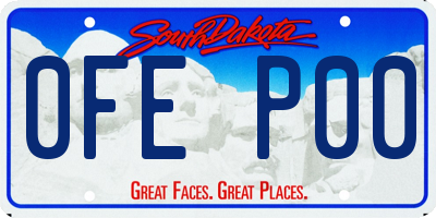 SD license plate 0FEP00