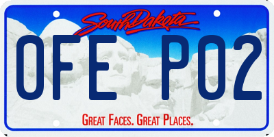 SD license plate 0FEP02