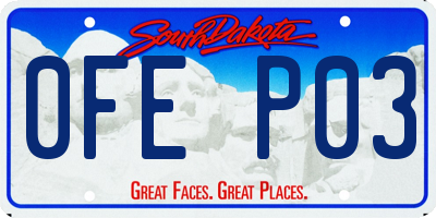 SD license plate 0FEP03