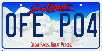 SD license plate 0FEP04