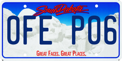 SD license plate 0FEP06