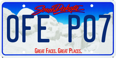 SD license plate 0FEP07