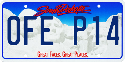 SD license plate 0FEP14