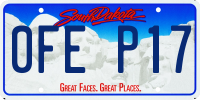 SD license plate 0FEP17