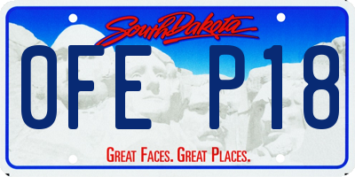 SD license plate 0FEP18